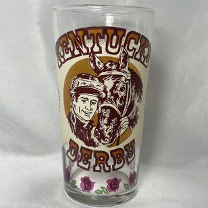 Vintage Kentucky Derby Clear Glass Churchill Downs Official Holds 12 Oz Tumbler